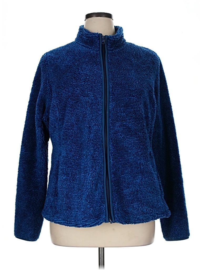Pre-owned Faded Glory Fleece Jacket In Blue
