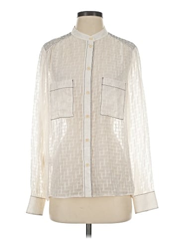 BCBGMAXAZRIA Long Sleeve Silk Top (view 1)