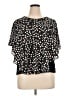 Elle 100% Polyester Black Short Sleeve Blouse Size XL - photo 1