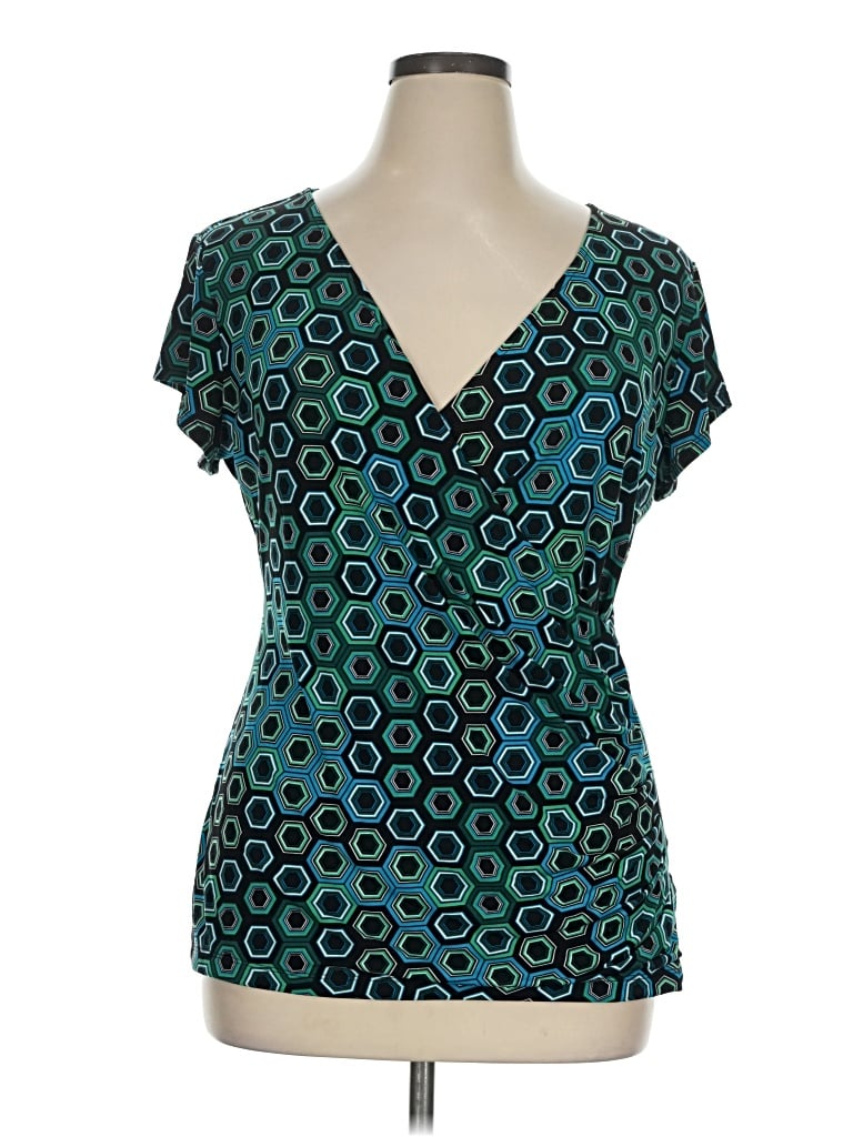 Pre-owned Apt. 9 Short Sleeve Blouse In Teal
