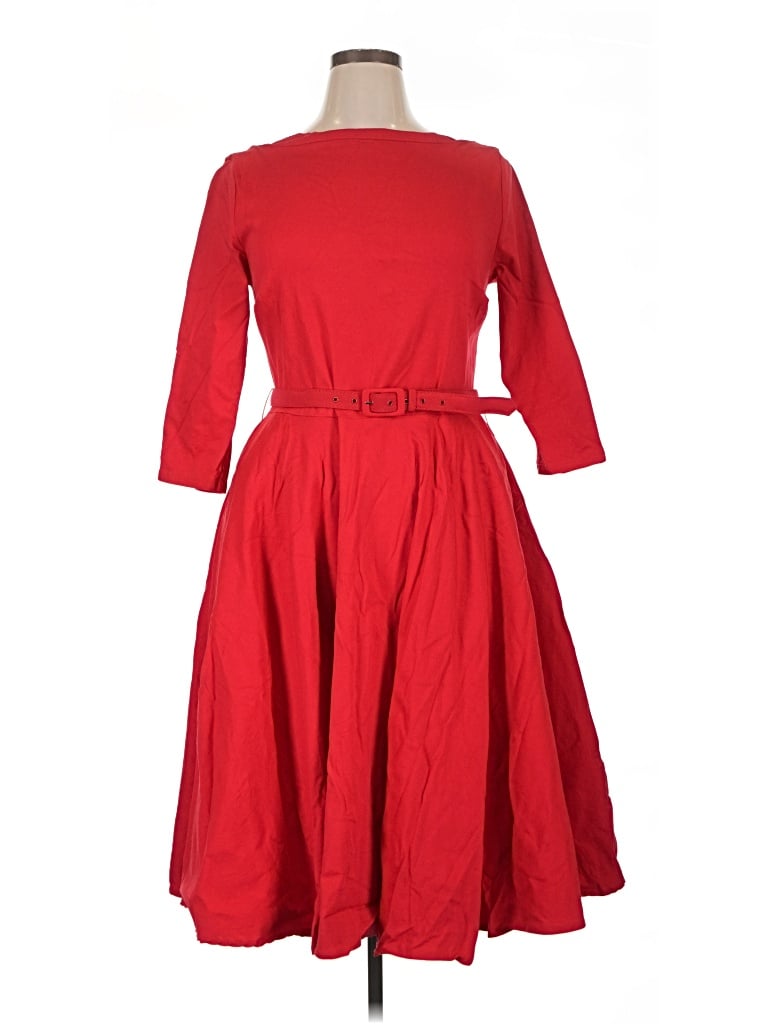 Pre-owned Unique Vintage Casual Dress In Red