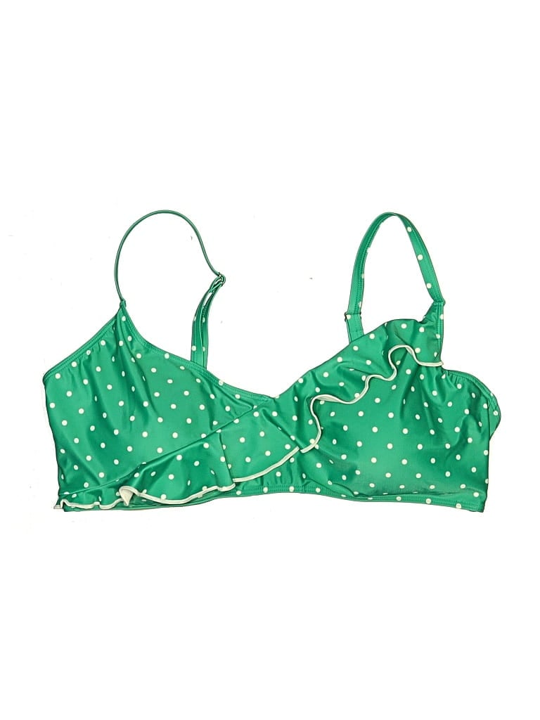 Pre-owned Summersalt Swimsuit Top Green Stars Pattern Swimwear