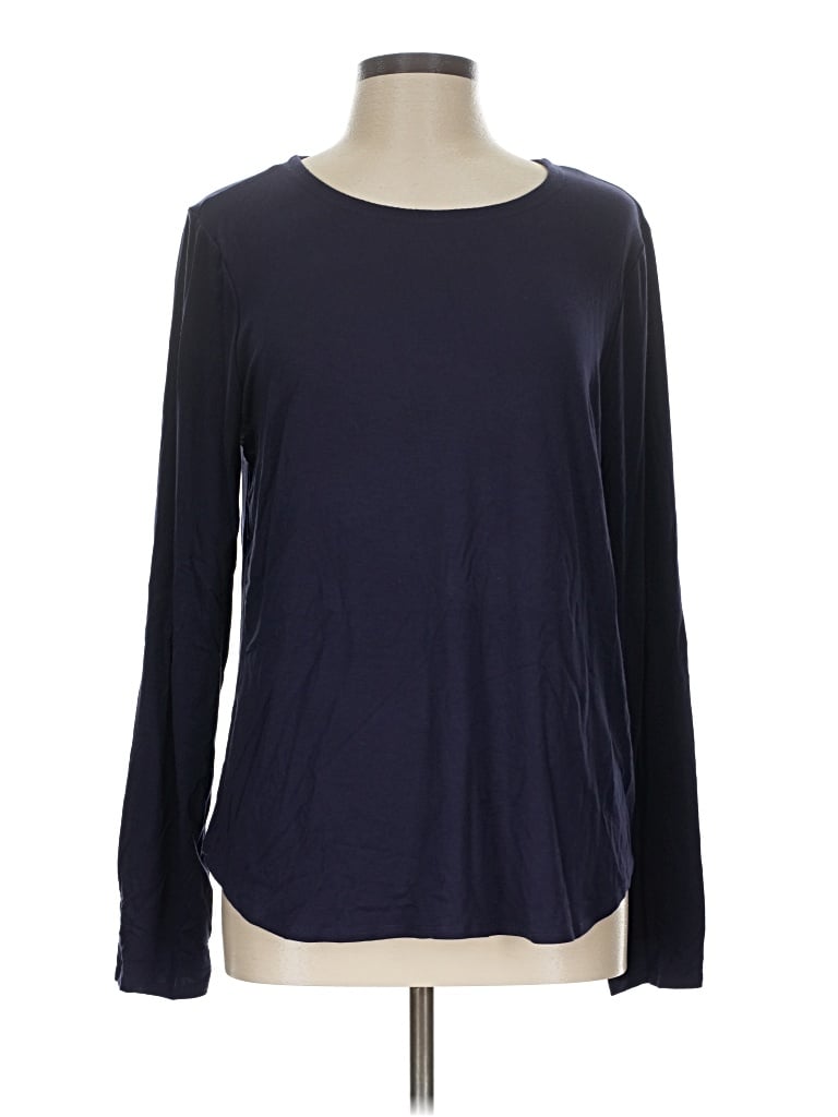 Pre-owned Cupio Long Sleeve Top Blue Boatneck Tops