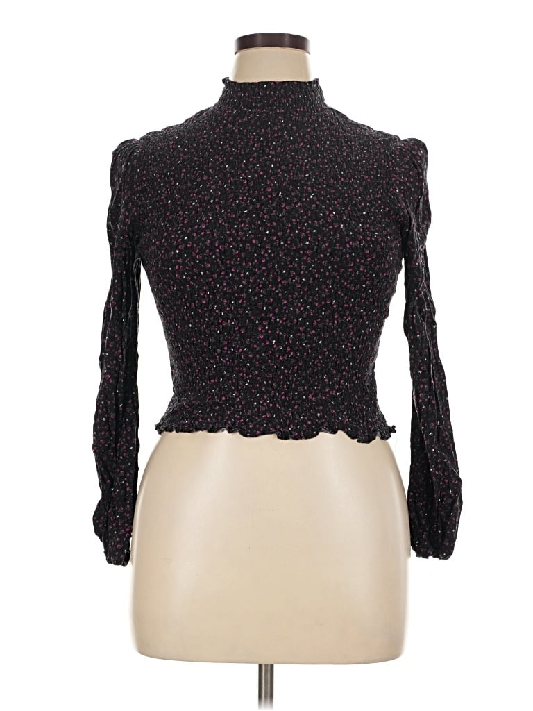 Pre-owned Wild Fable Long Sleeve Blouse In Black