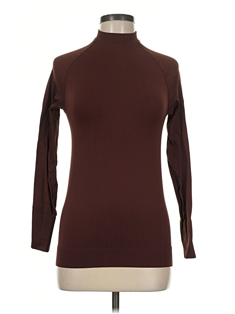 Pre-owned Halfdays Long Sleeve Turtleneck In Brown