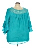 Robert Louis Teal 3/4 Sleeve Blouse Size 3X - photo 1