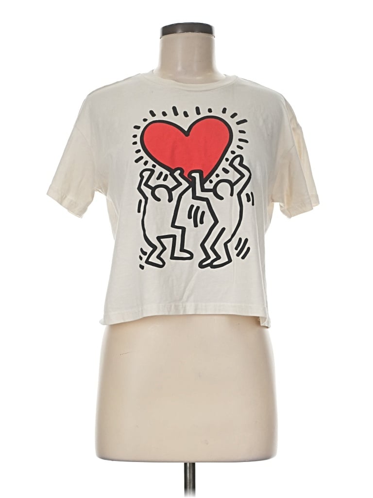 Pre-owned Keith Haring Short Sleeve T-shirt In Ivory