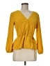 J.Crew 100% Polyester Yellow Long Sleeve Blouse Size 6 - photo 1