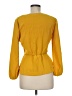 J.Crew 100% Polyester Yellow Long Sleeve Blouse Size 6 - photo 2