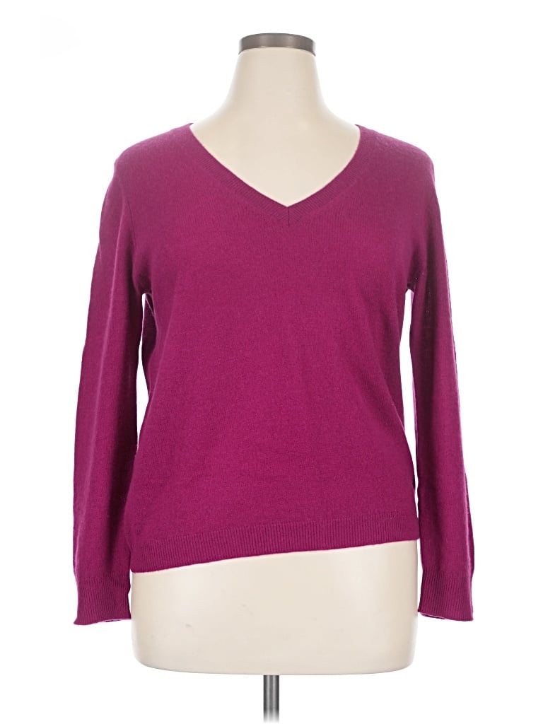 Pre-owned Nordstrom Cashmere Pullover Sweater In Purple