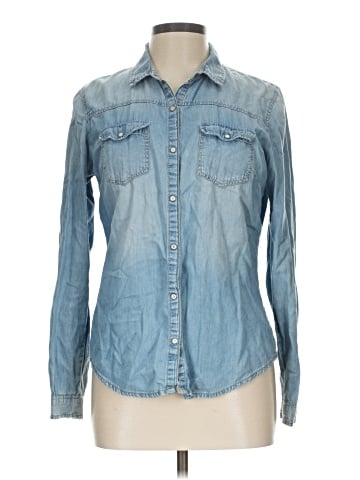 Bershka Long Sleeve Button-Down Shirt (view 1)