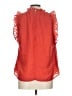 THML 100% Polyester Orange Sleeveless Blouse Size L - photo 2