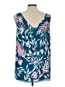 Lilly Pulitzer 100% Polyester Teal Sleeveless Blouse Size L - photo 2