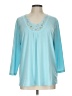 Susan Graver Teal 3/4 Sleeve Top Size L - photo 1