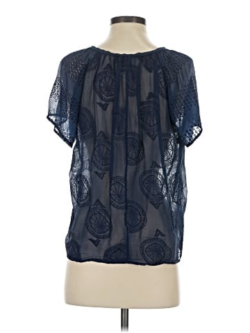 Language Short Sleeve Silk Top (view 2)