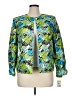 Kasper 100% Polyester Print Green Jacket Size 14 - photo 1