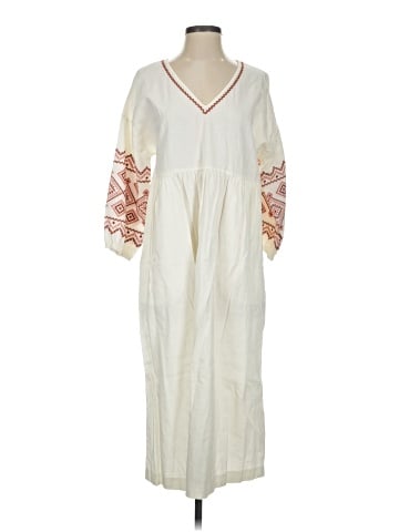Madewell Embroidered-Sleeve Popover Midi Dress (view 1)