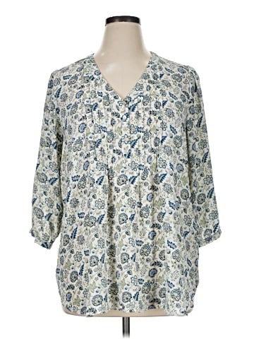 Rose + Olive 3/4 Sleeve Blouse (view 1)