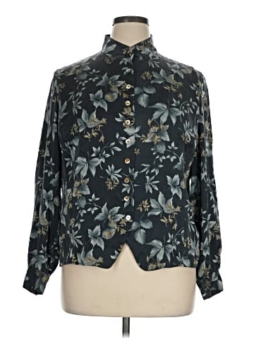 Dana Buchman Long Sleeve Silk Top (view 1)
