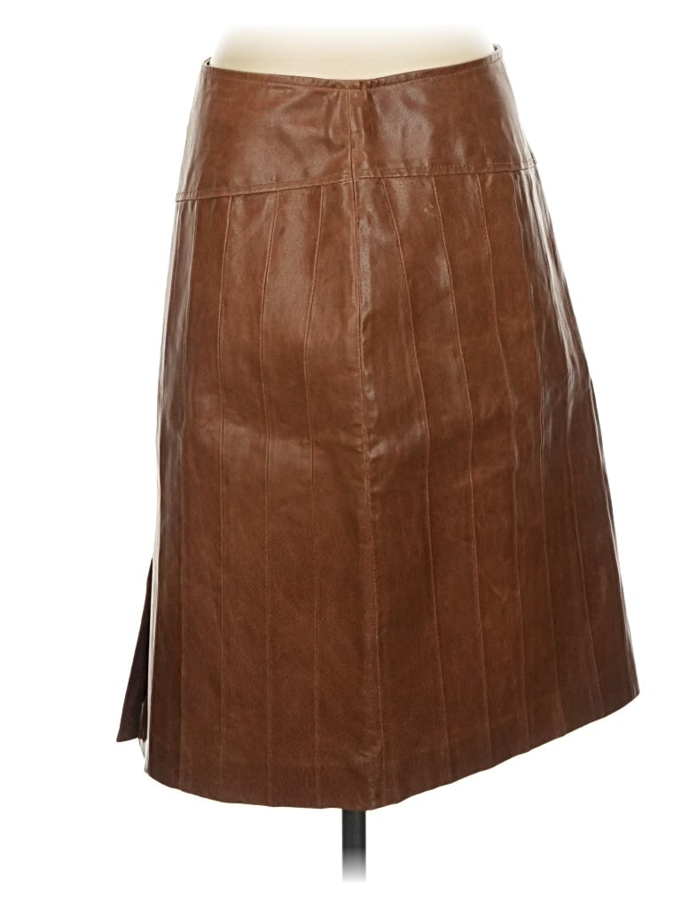 Pre-owned Naf Naf Faux Leather Skirt In Brown