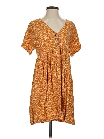 Madewell Button-Front Babydoll Dress in Americana Floral (view 1)