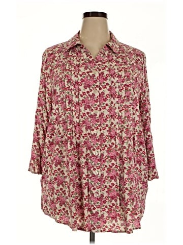 Woman Within 3/4 Sleeve Button-Down Shirt (view 1)