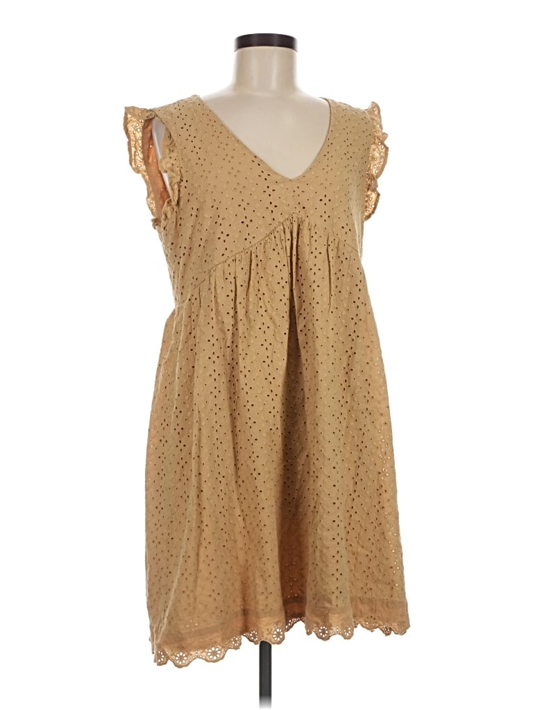 Pre-owned Knox Rose Casual Dress In Tan