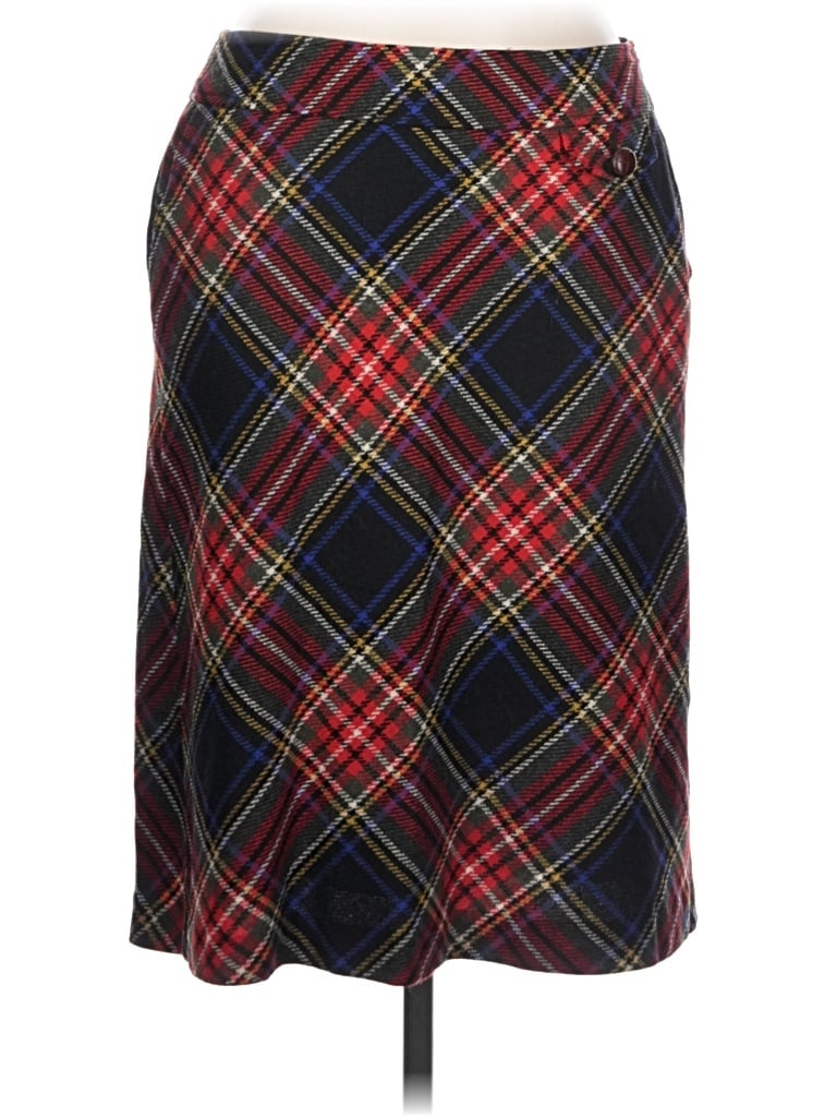 Pre-owned L.l.bean Wool Skirt In Burgundy