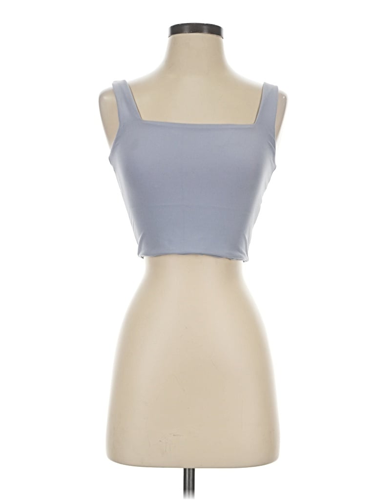 Pre-owned Ypb Tank Top Silver Strapless Neckline Tops