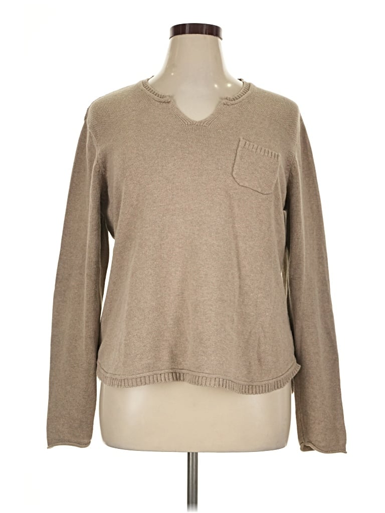 Pre-owned Natural Reflections Pullover Sweater In Tan