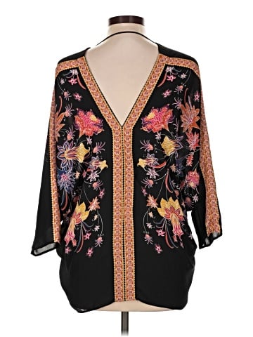 Rose + Olive 3/4 Sleeve Blouse (view 2)