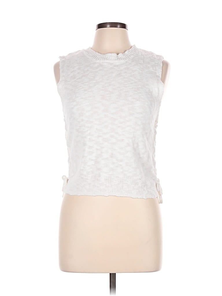 Pre-owned Willow & Root Sweater Vest In White