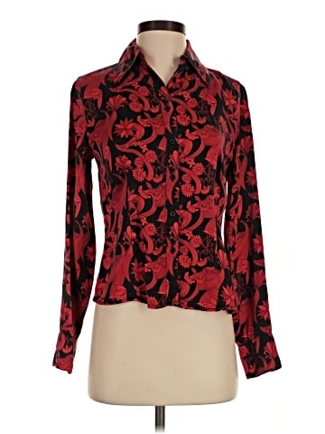 Mossimo Long Sleeve Silk Top (view 1)