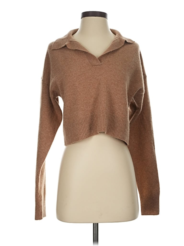 Pre-owned Reformation Jeans Cashmere Pullover Sweater In Brown