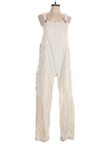 Madewell Denim Oversized Carpenter Overalls in Tile White (view 1)
