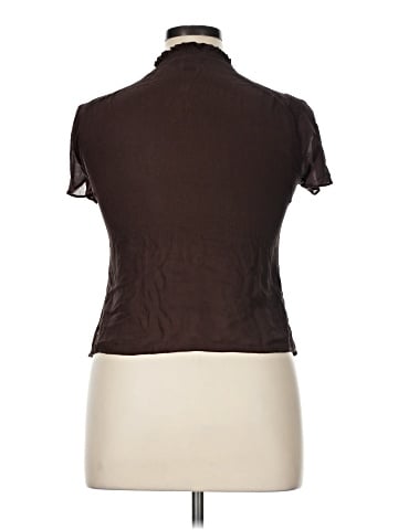 DKNY Short Sleeve Silk Top (view 2)