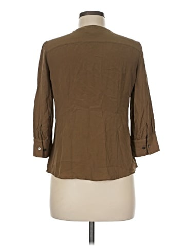 PaperWhite 3/4 Sleeve Silk Top (view 2)