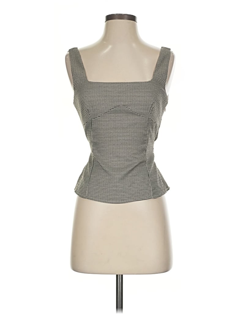 Pre-owned Pretty Garbage Sleeveless Top Gray Square Neckline Tops