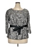 Alex Evenings 100% Polyester Gray 3/4 Sleeve Blouse Size 3X - photo 1