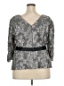 Alex Evenings 100% Polyester Gray 3/4 Sleeve Blouse Size 3X - photo 2