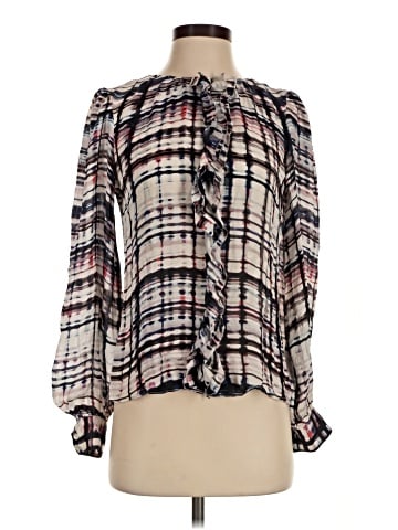 Parker Long Sleeve Silk Top (view 1)