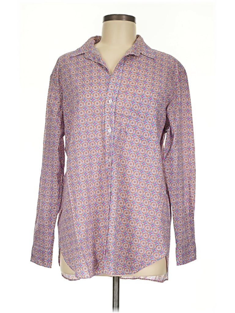 Pre-owned Frank & Eileen Long Sleeve Button Down Shirt In Purple
