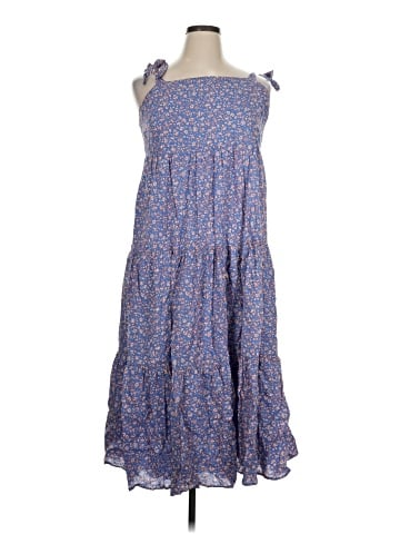 Madewell Tie-Strap Tiered Midi Dress in Summer Vines (view 1)