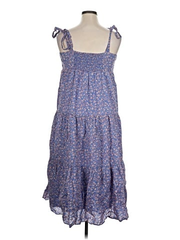 Madewell Tie-Strap Tiered Midi Dress in Summer Vines (view 2)