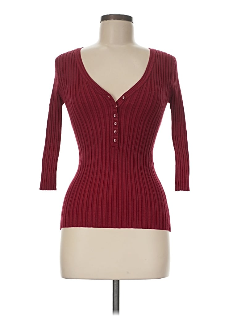 Pre-owned It's Our Time Cardigan Sweater In Burgundy