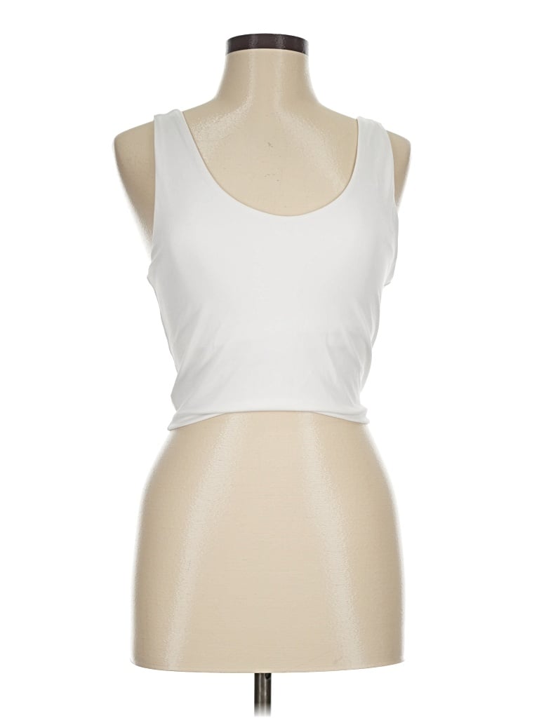 Pre-owned Yogalicious Tank Top White Strapless Neckline Tops