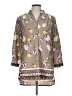 Live 4 Truth 100% Polyester Floral Yellow Gray 3/4 Sleeve Button-Down Shirt Size L - photo 1