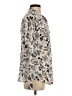 Karl Lagerfeld Paris 100% Polyester Print Silver Long Sleeve Blouse Size S - photo 4