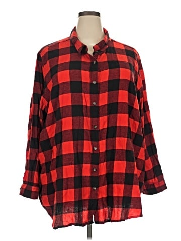 Woman Within 3/4 Sleeve Button-Down Shirt (view 1)