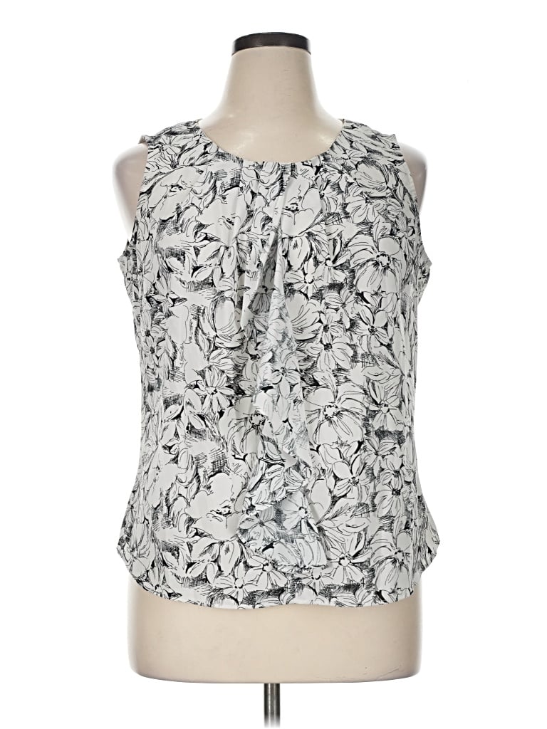 Pre-owned Covington Sleeveless Blouse In Silver